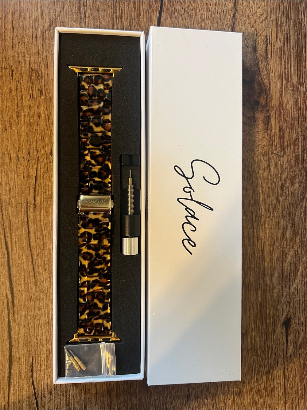 Solace Tortoiseshell Watch Band with Gold Hardware